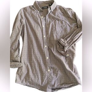 Chaps Burgundy and White Print Shirt